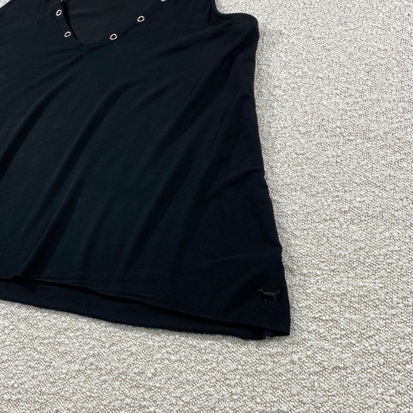 PINK Victoria's Secret Black Tank Top with Grommet Accents woman’s LG super soft - Picture 5 of 13